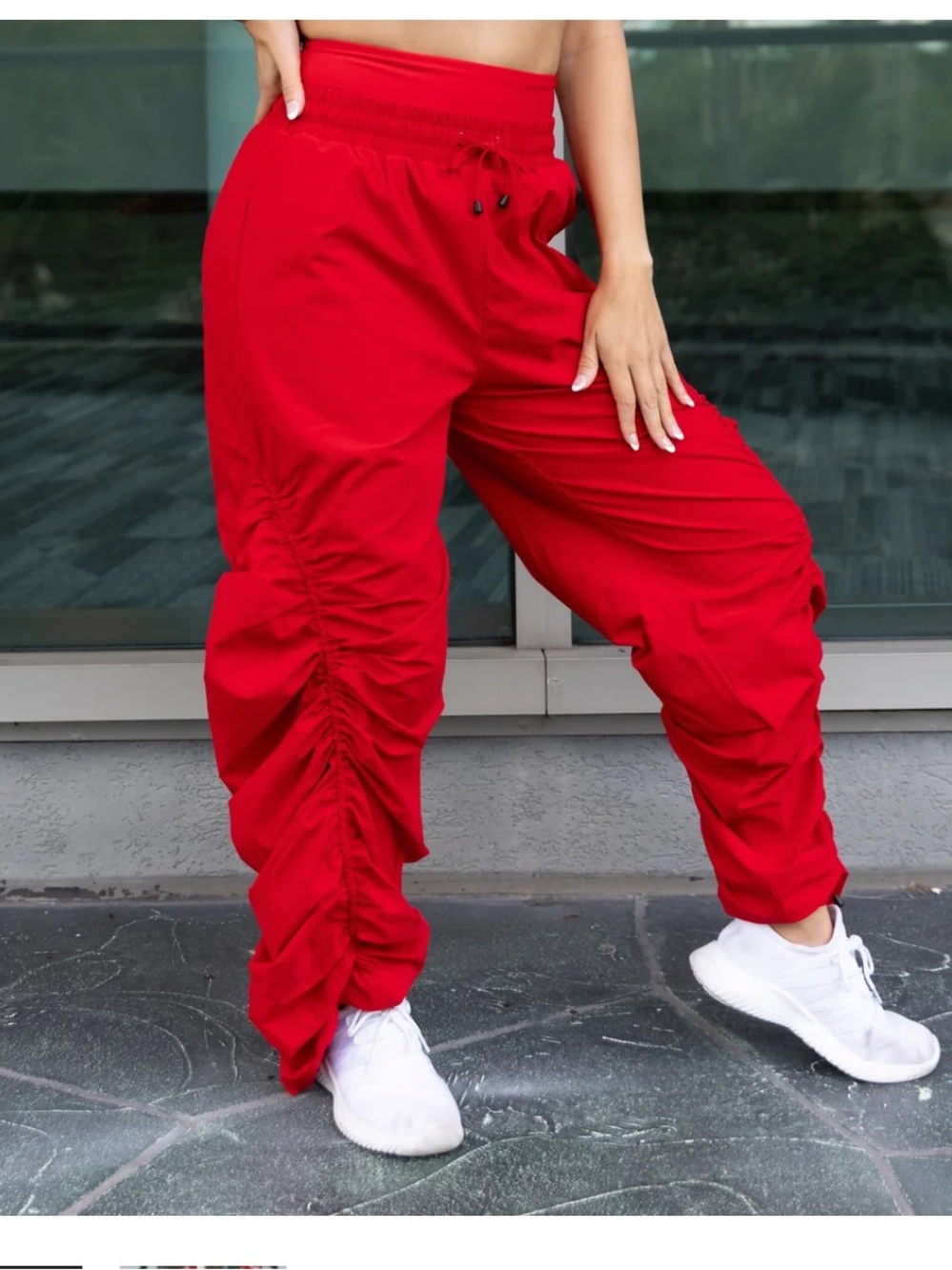 LA Designs Pants - red cinched stacked pants pull on style dancewear